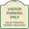 Signmission Parking Area Visitors Parking Valid Parking Permit Required Aluminum Sign, 18" x 18", TG-1818-23470 A-DES-TG-1818-23470 - alternate 1